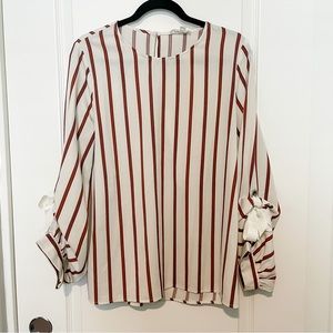 COTTON BLEU striped top with bow details